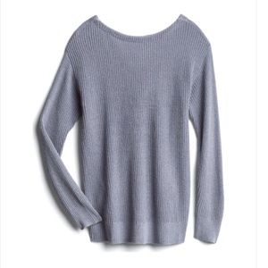 Twist Back Plunging V-neck Sweater